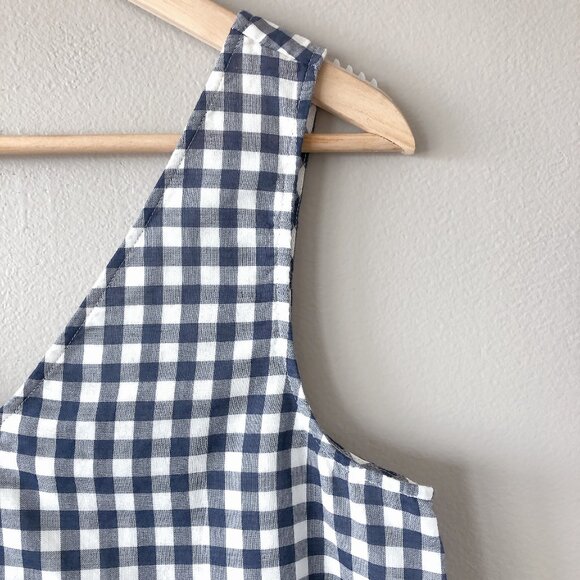 Theory blue checkered gingham blouse small - Picture 5 of 16